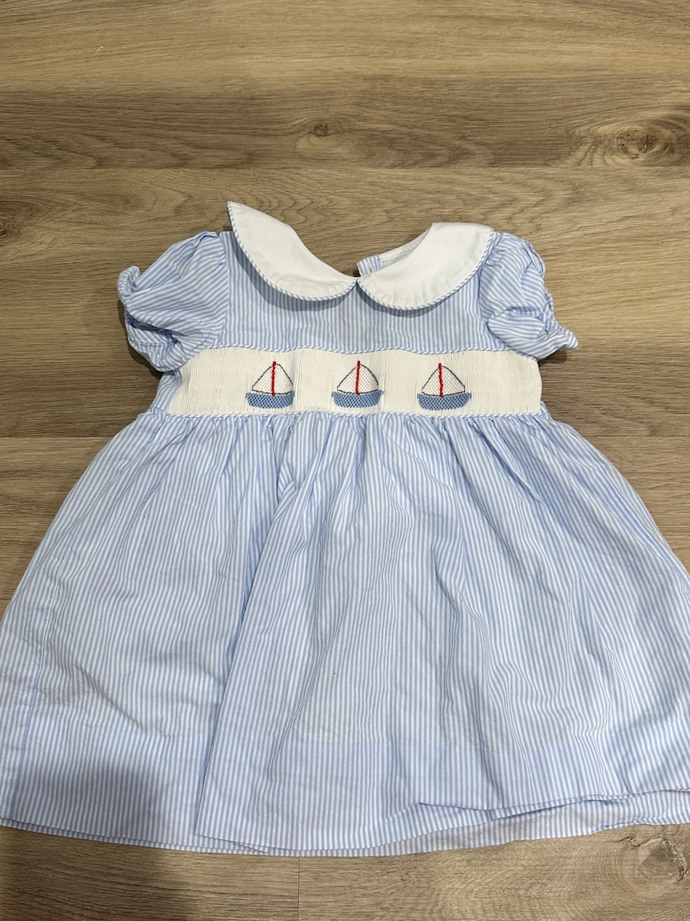 Cecil & Lou Smocked Sailboat Dress